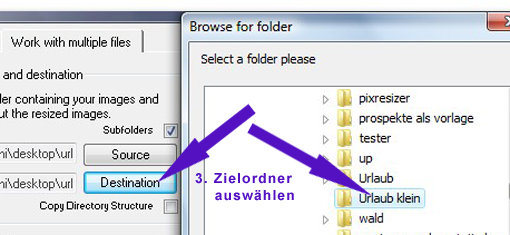 Destination - Zielordner