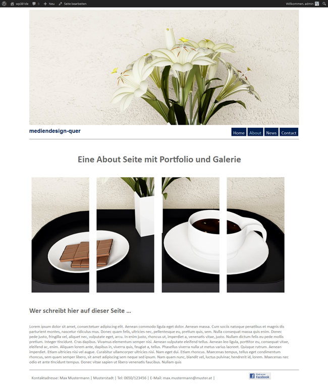 WordPress Theme Spring About Seite