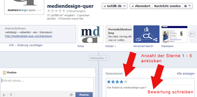 Sterne Bewertung 
