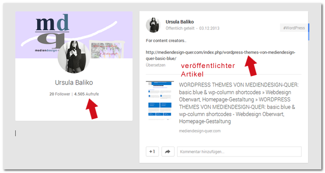 Google + Beitrag
