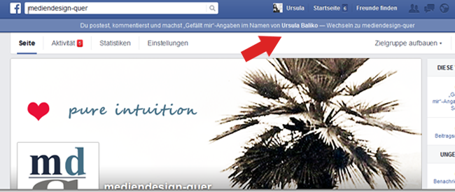 Facebook posten im Namen von 