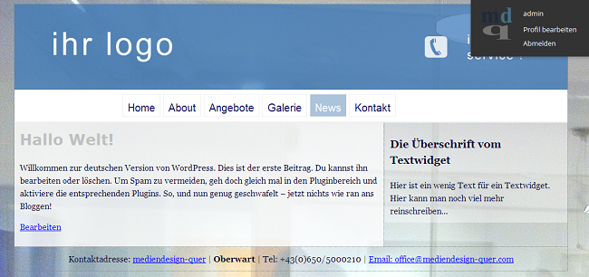 Beispiel für ein Textwidget