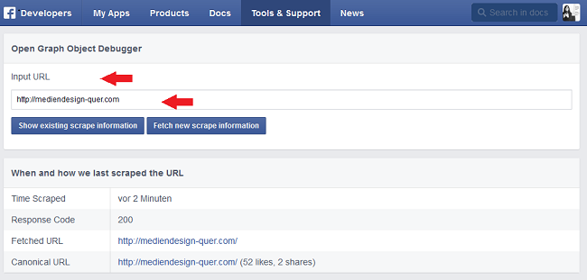 Facebook Open Graph Debug Tool