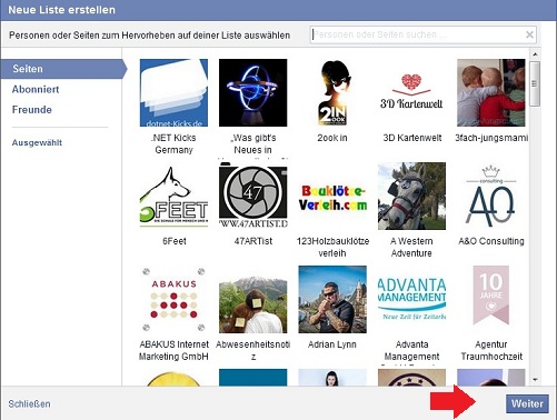 fb-liste-erstellen