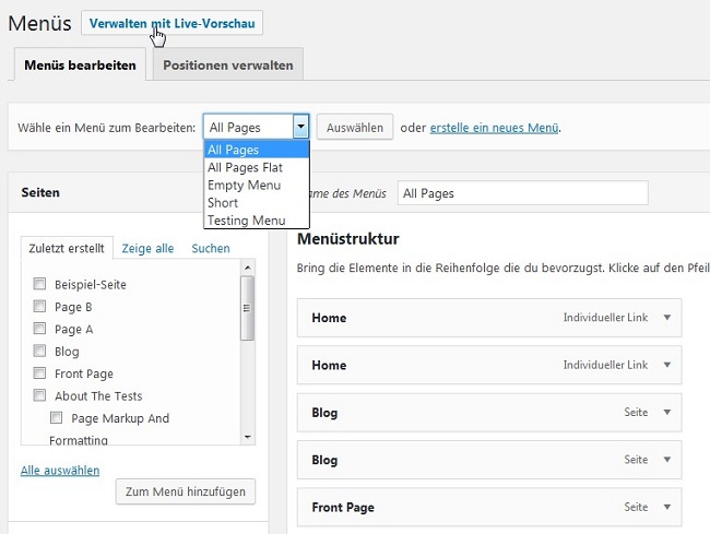 wp-test-menues