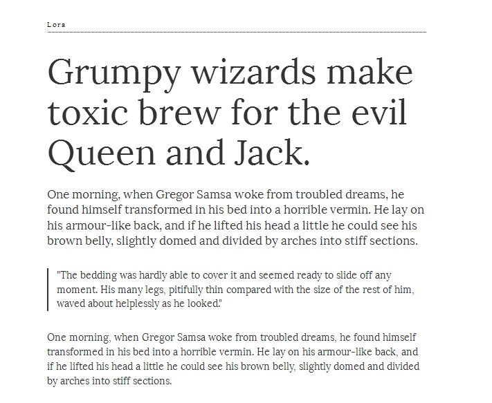 Google Font Lora - serif lora