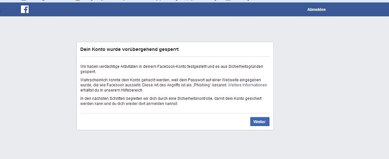facebook-konto-voruebergehend -gesperrt