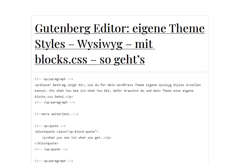 gutenberg-code-ansicht