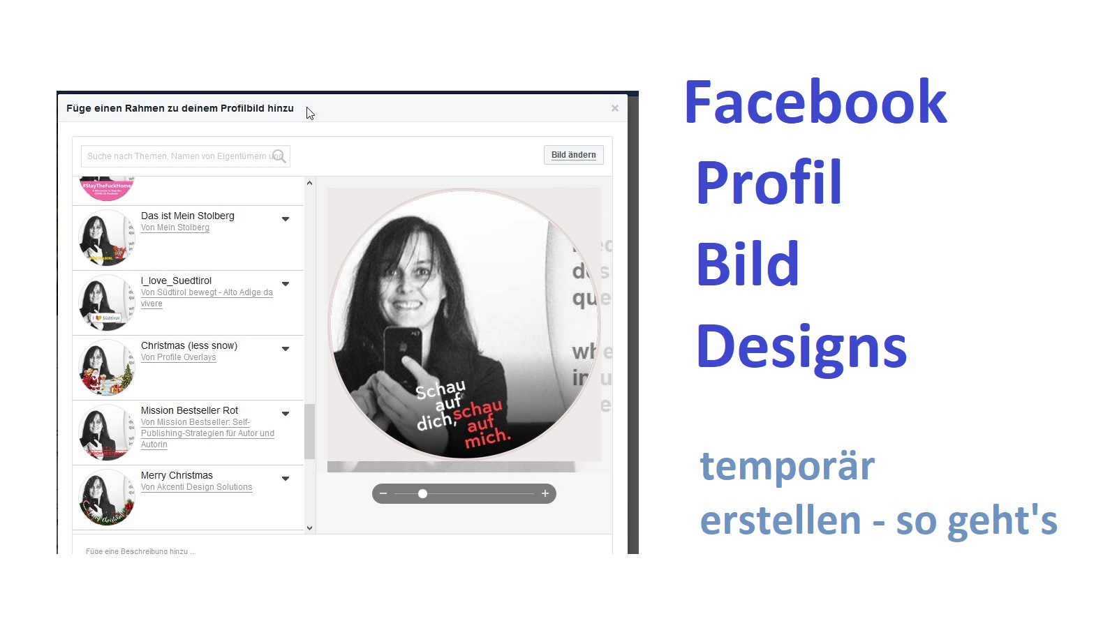 FACEBOOK:  Profilbild Designs  temporär erstellen – so geht’s