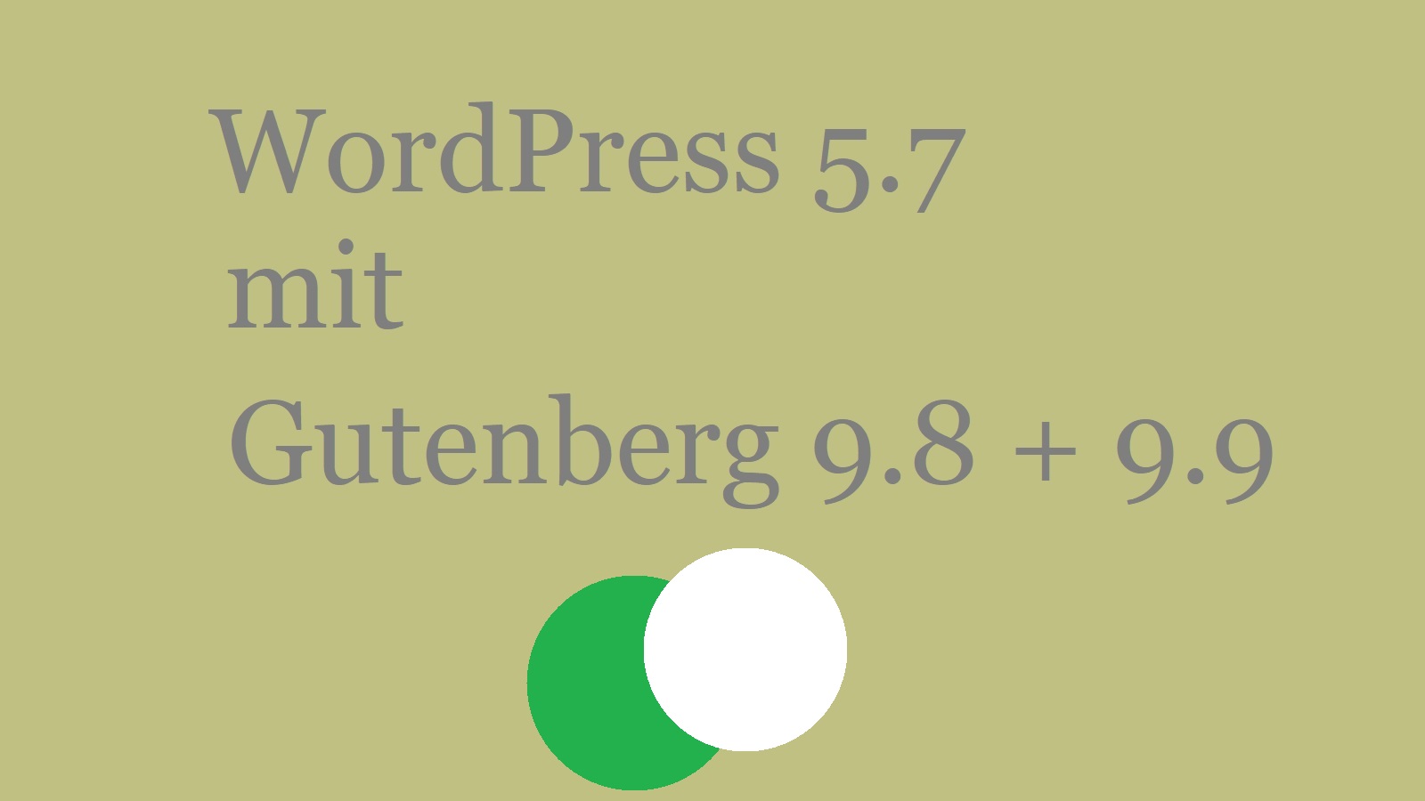 WordPress 5.7 – mit Gutenberg 9.8 und 9.9
