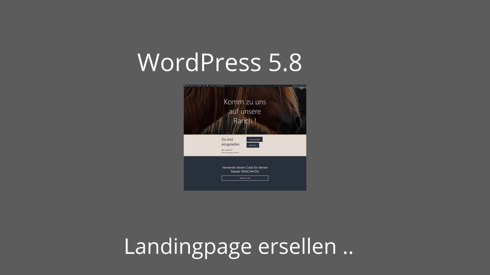 WordPress 5.8 : Landingpage mit Template Editor – so geht’s