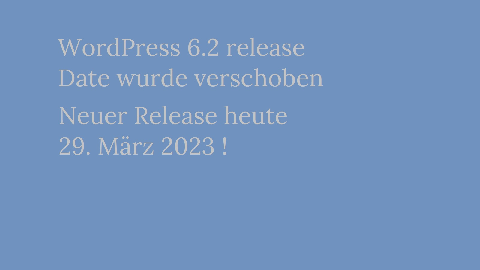 WordPress 6.2 release Date wurde verschoben